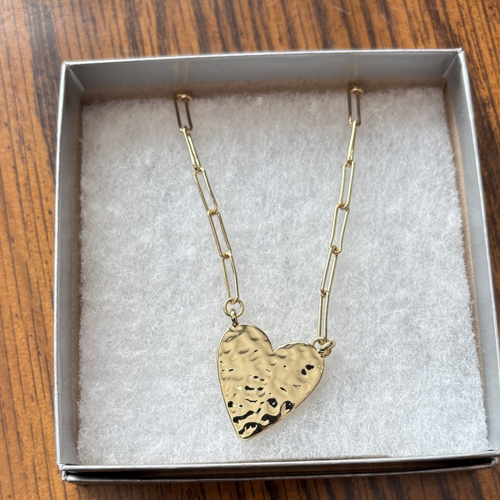 Nordstrom Textured Gold Heart Necklace